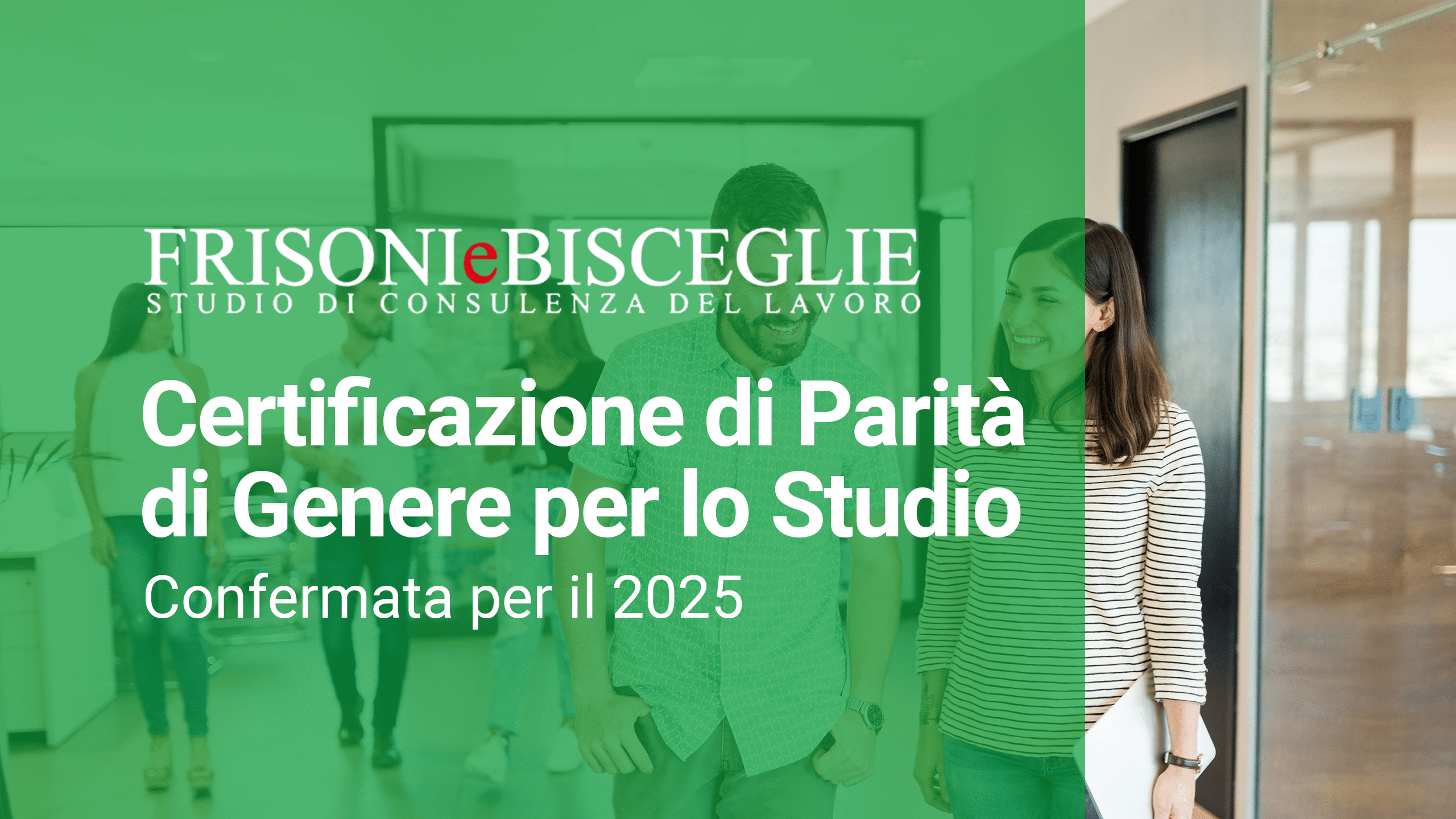 Lo Studio Frisoni e Bisceglie conferma la Certificazione della Parità di Genere